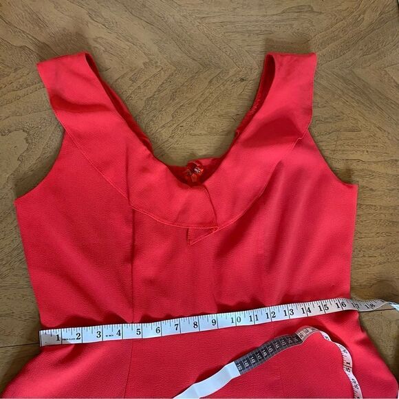 ASOS Red Ruffle Mini Fit & Flare Mini Dress Size 12 - Picture 6 of 10